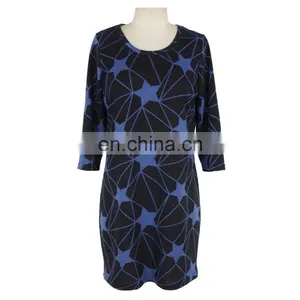 2017 Star Print Mid-aged Women Autumn Dress Guangzhou Apparel thumbnail-1