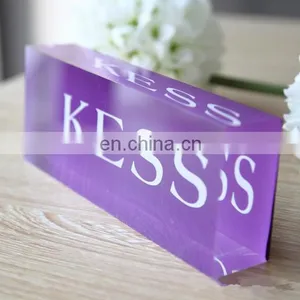 Acrylic Paperweight Acrylic Logo Block Acrylic Paper Weight Retail Display Sign Block thumbnail-1