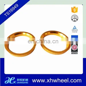 66.6 to 57.1mm Aluminum Car Wheel Hub Ring/Gold Center Ring thumbnail-2