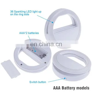 DSY Rechargeable USB Battery Four Colors Clip on Selfie Ring Fill Light With 36 LED for Smart Phone Camera Round Shape thumbnail-5