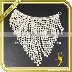Fashion Iron on Neckline Rhinestone Diamond Welding Clear Crystal Women Collar for Garment FB-078 thumbnail-1