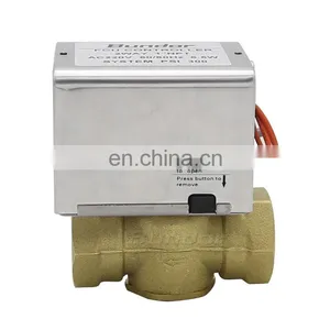 Bundor Brass PN16 AC24 AC110 AC220V 50/60Hz DN25 FCU Motorized Valve With Actuator For Air Conditioner thumbnail-4