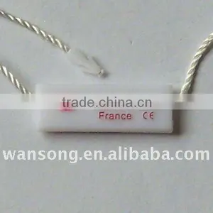China Factory Price Plastic Garment String Seal Tags With Your Own Logo thumbnail-1