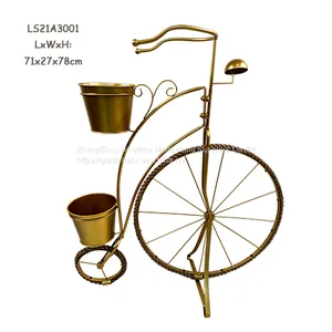 Antique Indoor and Outdoor Wrought Iron Bicycle Planter thumbnail-5