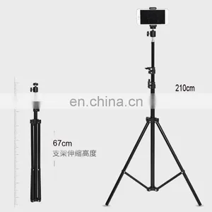 2.1m Live Stream Ring Light Photography Tripod Stand Phone LED Ring Lamp Support Stand Light Live Broadcast Tripod thumbnail-1