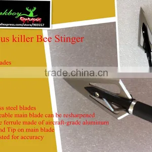 Magnus Killer Bee Stinger Fixed-Blade Broadheads Stainless Steel 4 Blades 100gr Hunting LinkBoy thumbnail-1