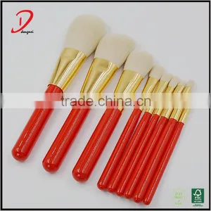 Professional Red Wooden Makeup Brush Set,synthetic Hair Cosmetic Brush Set thumbnail-2