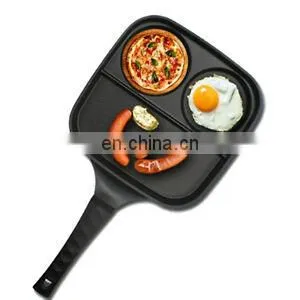 Cast Iron Kitchen 3-Cup Frying Egg Pan Multifunctional Breakfast Fryer Skillet Fryer Mold Cooking Pan Cookware thumbnail-2