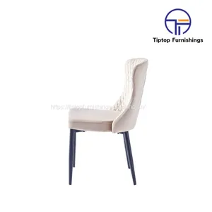 Tiptop Wholesale Restaurant Luxury Indoor Hotel Furniture Upholstered Leather Dining Chair thumbnail-3