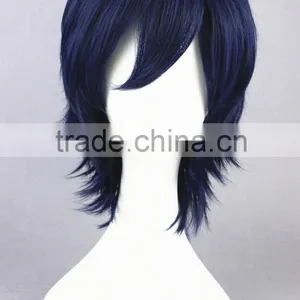 High Quality 35cm Short Straight Shugo Chara Wig Yoru Dark Blue Synthetic Anime Wig Cosplay Costume Hair Wig Party Wig thumbnail-3