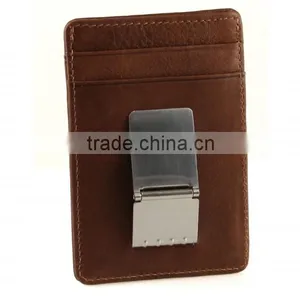 Custom Metal Money Clip With Card Holder for Men Genuine Leather Money Clip thumbnail-1