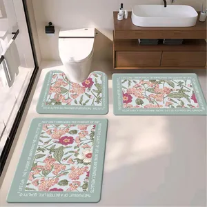 Flower Design Remium Anti-Fatigue Toilet Bath Mat – Gel & Foam Cushion, Stain Resistant & Easy to Clean thumbnail-1