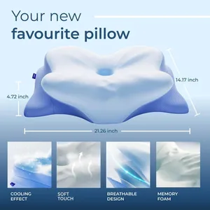 Derila Ergo Cervical Neck Pillow for Sleeping Pillow Contour Memory Foam Pillows for Back, Side Sleeper Pillows thumbnail-3