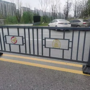 Powder Coated Municipal Guardrail, 3.0mm Thickness, 1.2m Height, UV Resistant, RAL 7047 Color, for City Streets thumbnail-3