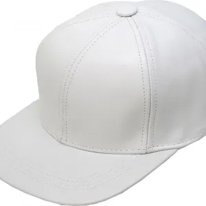 Solid PU Leather Flat Brim Snapback Baseball Cap Blank Plain Hip Hop Street Hat Custom Embroidery Logo Wholesale for Men Women thumbnail-5