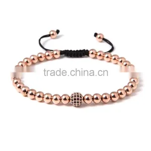 2016 Handmade Newest Designs Rose Gold Beads Bracelets With Buddha Head Beads For Men thumbnail-2