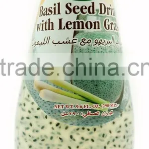Basil Seed Drink With Lemon Glass in Glass Bottle thumbnail-1