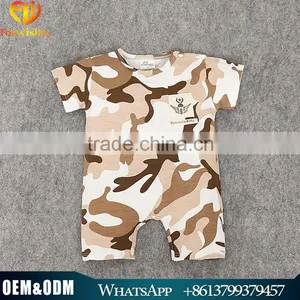 2016 Hot Sale Boutique Baby Romper Customized Cotton Short Sleeve Camouflage Costume Infant Todder Baby Rompers thumbnail-1