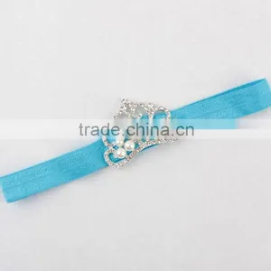 European Kids Headbands New Arrival Baby Girl Pearls Crown Headbands Infant Baby Elastica Hair Bands thumbnail-3