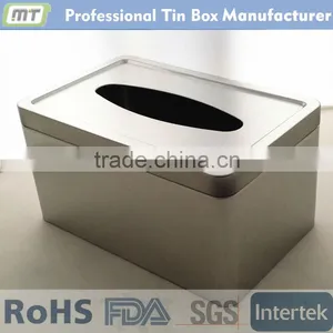 Metal Rectangular Tissue Tin Box for Household Articles thumbnail-1