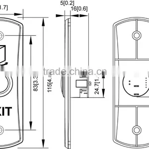 Zinc Alloy Blue LED Door Release Push Button thumbnail-3