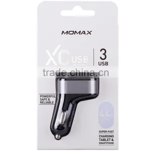 Momax XC Series 2.4A Quick Charging 3 USB Ports Car Charger for IPhone/ Android Mobile Phone Fashion Car Charger MT-5677 thumbnail-4