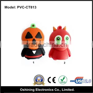 2015 Hot Selling Halloween Style PVC Pumpkin 1GB 2GB 4GB 8GB 16GB 32GB 64GB Usb Stick for Promotional Gift(PVC-CT813) thumbnail-1