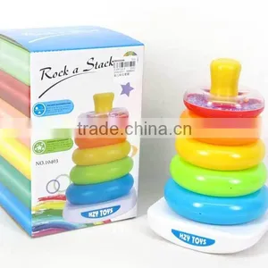 Educational Baby Toys Plastic Stacking Rainbow Ring , Stacking Game Toys for Wholesale for Children, EB033106 thumbnail-1