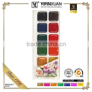 China Hot Selling High Quality 12Colors Dry Water Color Paint Set For Kids With Brush thumbnail-3