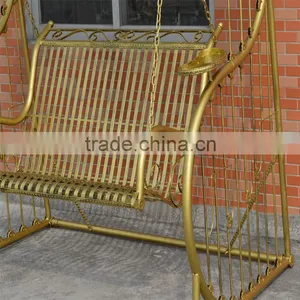 Outdoor Patio Garden Antique Metal Wrought Cast Iron Swing thumbnail-2