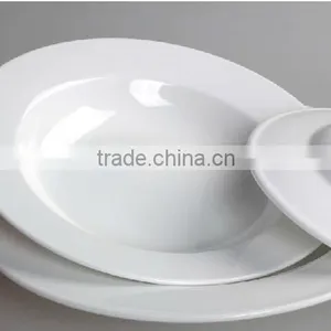 White Color Durable Porcelain Round Flat Plate thumbnail-2