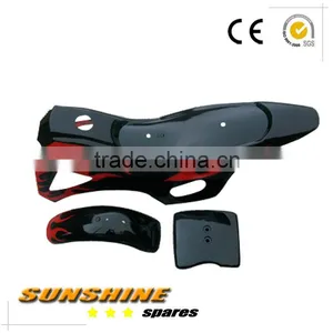 BLACK / RED MINIMOTO MINI MOTO DIRT BIKE FLAME PLASTICS KIT thumbnail-1