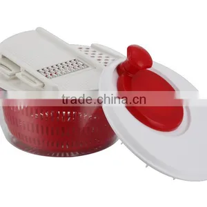 2016 Hot Selling Food Contact Safe Plastic Salad Tools Salad Spinner Salad Dryer With Slicer and Blade thumbnail-4