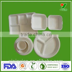 High Quality Eco-Friendly Pulp Printable Paper Plates thumbnail-2