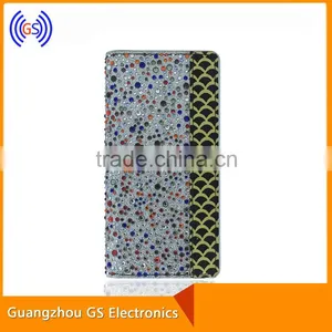 PU Leather Case With Rhinestone Customized Flip Case For Samsung Galaxy S6 Edge thumbnail-3