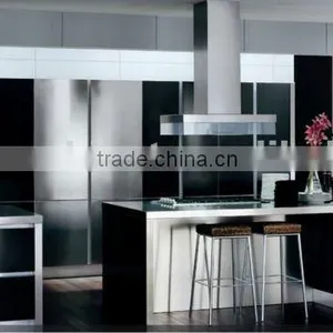 Modern Lacquer Kitchen Cabinet With Black High Gloss Lacquer thumbnail-1