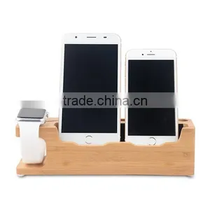 Top Selling Multifunctional Wood Display Case Charging Cradle for IPhone and Apple Watch thumbnail-1
