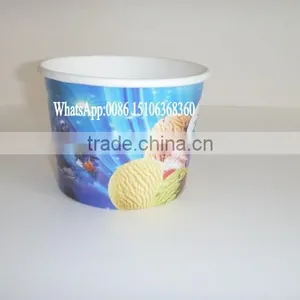 340ml Wholesale Print Customized Logo Ice Cream,Chocolate Cup With Lid,Spoon,Stick thumbnail-2