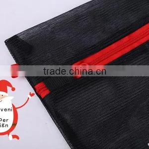 YIWU RODA 100% Polyester Mesh Square Black Embroidery Laundry Bag thumbnail-5