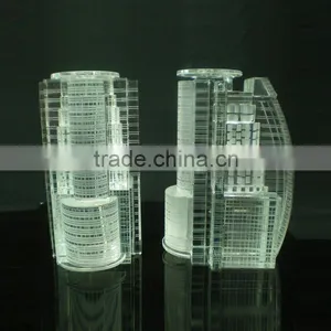 Wholesale High Quality Optical Custom 3d Crystal High Building Model for Office Table Centerpieces thumbnail-1