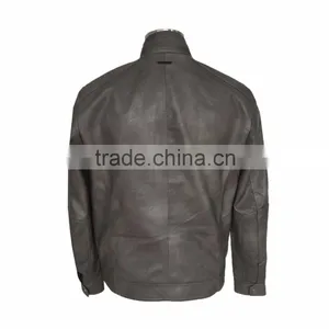 2016 Latest USA Design of Mens PU Leather Jacket thumbnail-6
