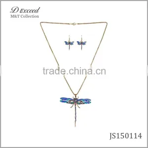 Dragonfly Necklace Set Jewelry Set for Women thumbnail-3