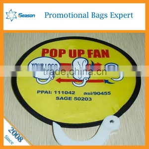 25cm 190T Customized Logo Foldable Frisbee Fan With Handle Foldable Frisbee thumbnail-1