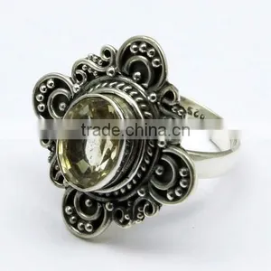 Excellent !! Citrine 925 Sterling Silver Ring, Online Silver Jewelry, Indian Gemstone Silver Jewelry thumbnail-3