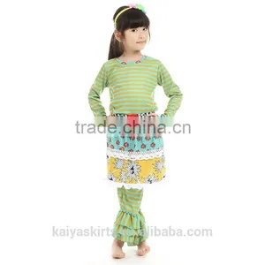 2016 Kaiya Girls Halloween Clothing Sets Long Sleeve 2pcs Set Fall Stripe Organic Cotton Baby Clothing thumbnail-1
