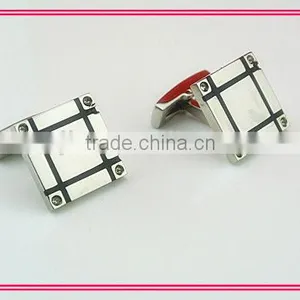 Fashion Stainless Steel Men's Silver Cufflinks Blank thumbnail-1