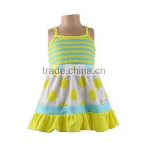 Kaiyo Factory Cheapest Children's Boutique Clothing Cute Dress Spaghetti Strap Dress Print Summer Dresses thumbnail-3