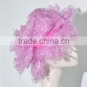 Crazy Explosion Pink Afro Curls Wigs Football Fans Wig N347 thumbnail-2