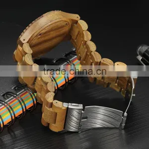 2016 Fashion Quartz Bamboo Wood Watch Mens Wooden Watches thumbnail-5