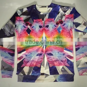 Custom OEM 3d Printing Crewneck Sweatshirts Hoodie Fleece Fabric thumbnail-1